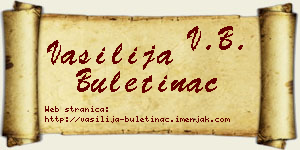Vasilija Buletinac vizit kartica